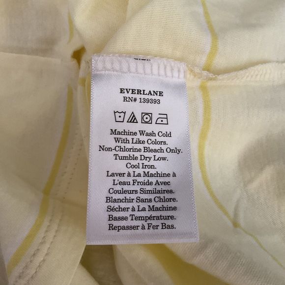 Everlane Yellow Striped Short Sleeve Cotton Crew Neck T Shirt, Size S NWT - Picture 11 of 11